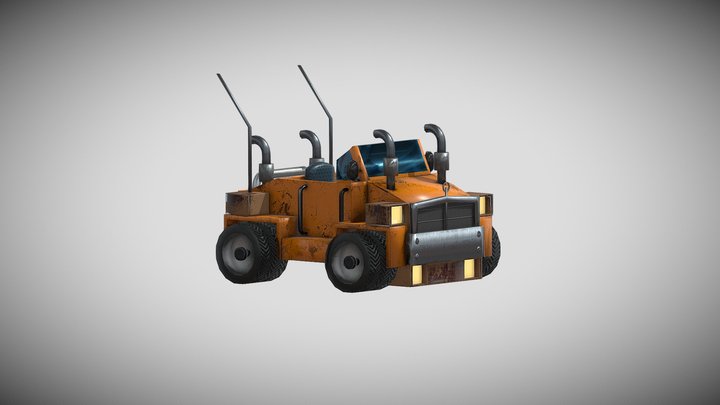 Mini Truck Low poly 3D Model