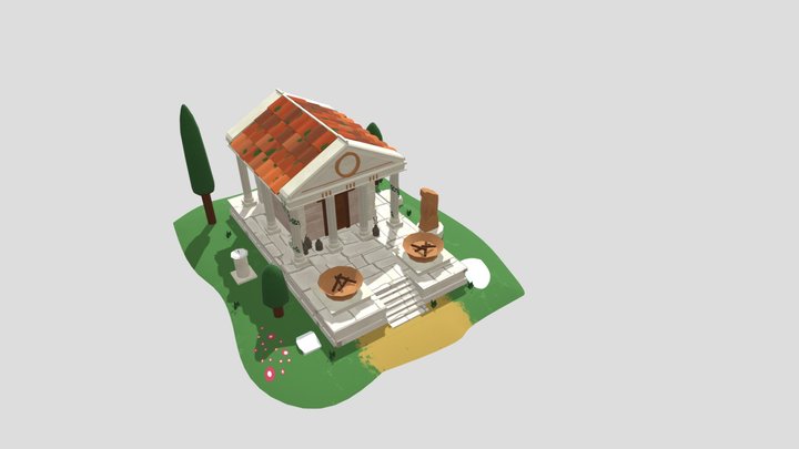 DAEVillages Ancient Greek Temple 3D Model
