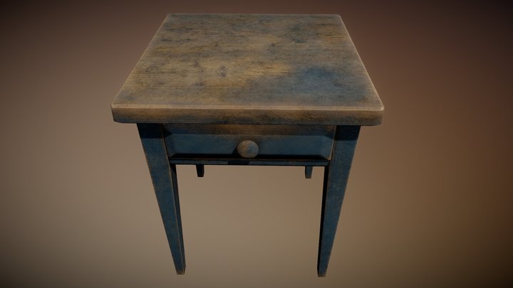 Painted Wooden Nightstand – Free 3D Model STL