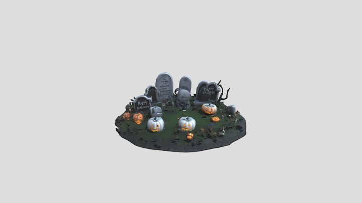 cute Halloween graveyard 3D Model