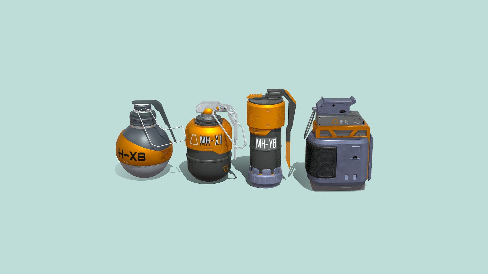 Grenade pack - 3D model by Omlutus [9641409] - Sketchfab