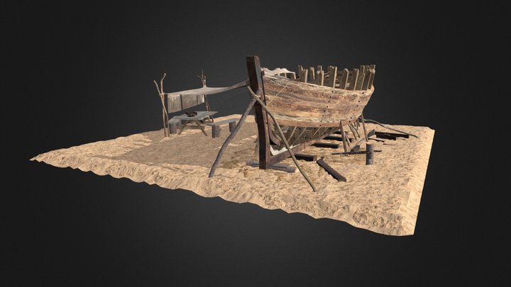 Medieval ShipYard-01 3D Model