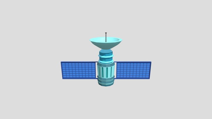 Low Poly Satellite 3D Model