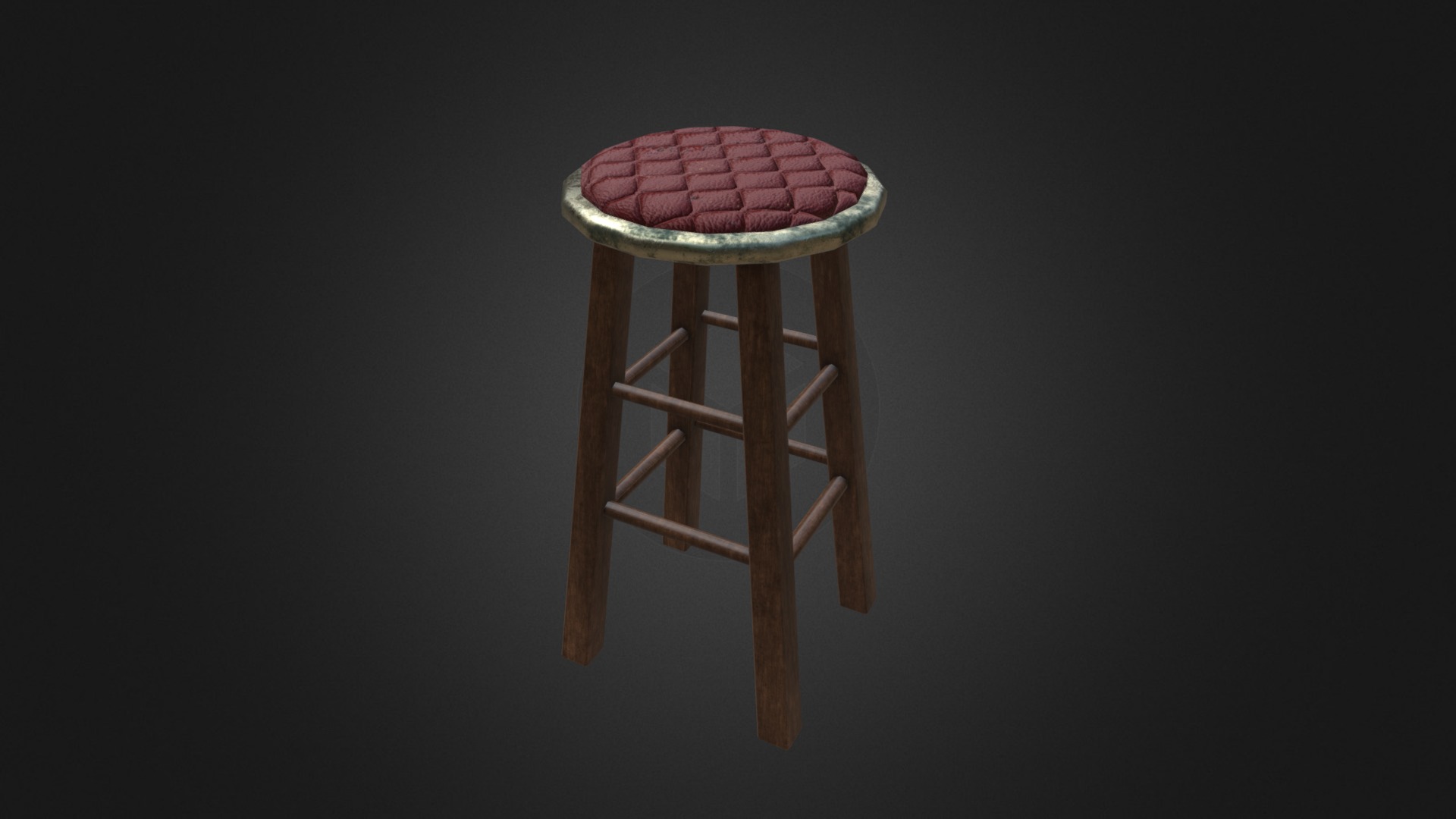 3D model Padded Stool - This is a 3D model of the Padded Stool. The 3D model is about a stool with a table top.