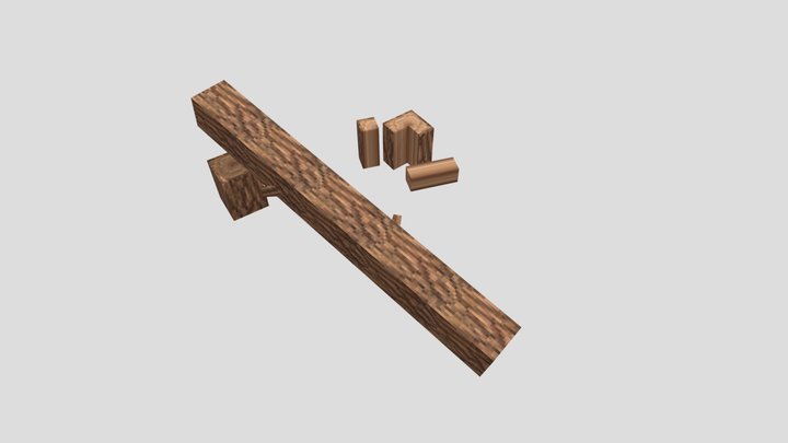 Pixel-art logs 3D Model