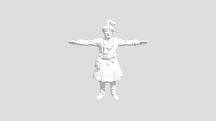 Royal Warrior in White 3D Model