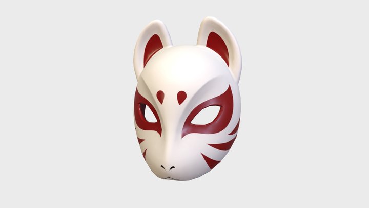 Japanese Fox Mask 3D Model