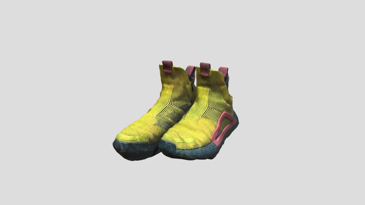 Yellow Adidas Shoes 3D Model