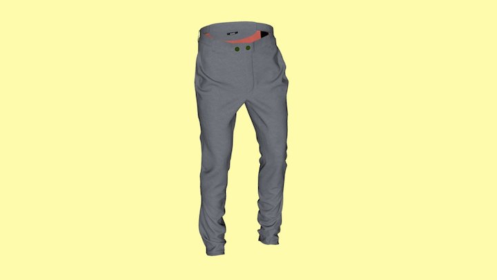 Screw trousers, Grey Twill 3D Model