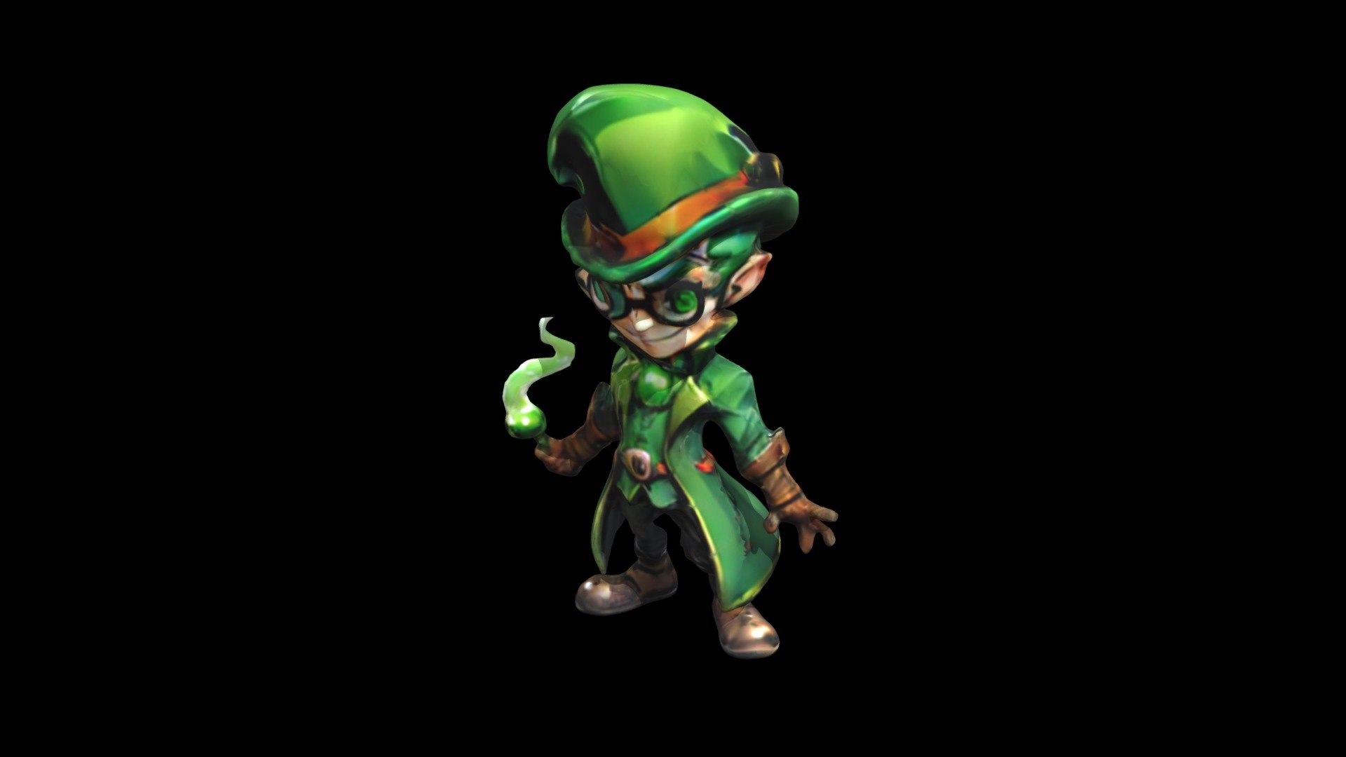a cartoon drawing of a leprechaun with glasse - Download Free 3D model ...
