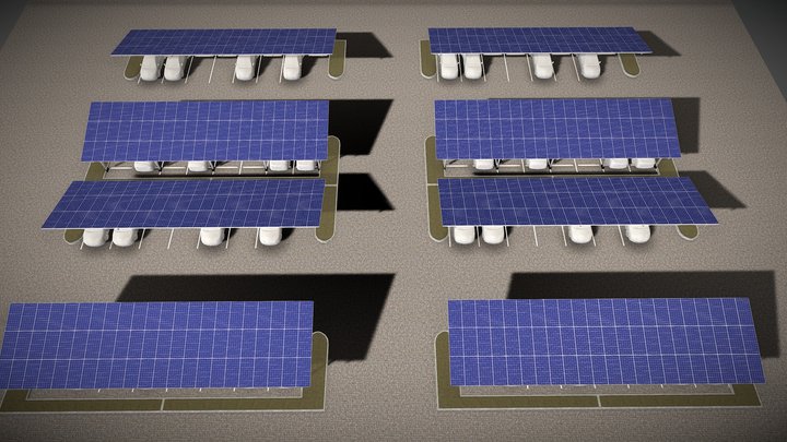Solar carport layout 3D Model
