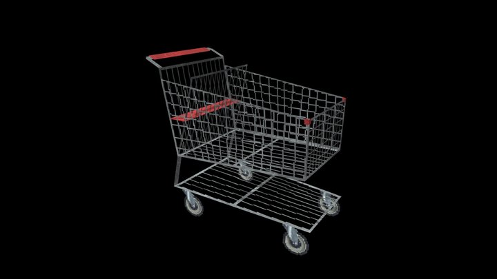 psx shopping cart 3D Model