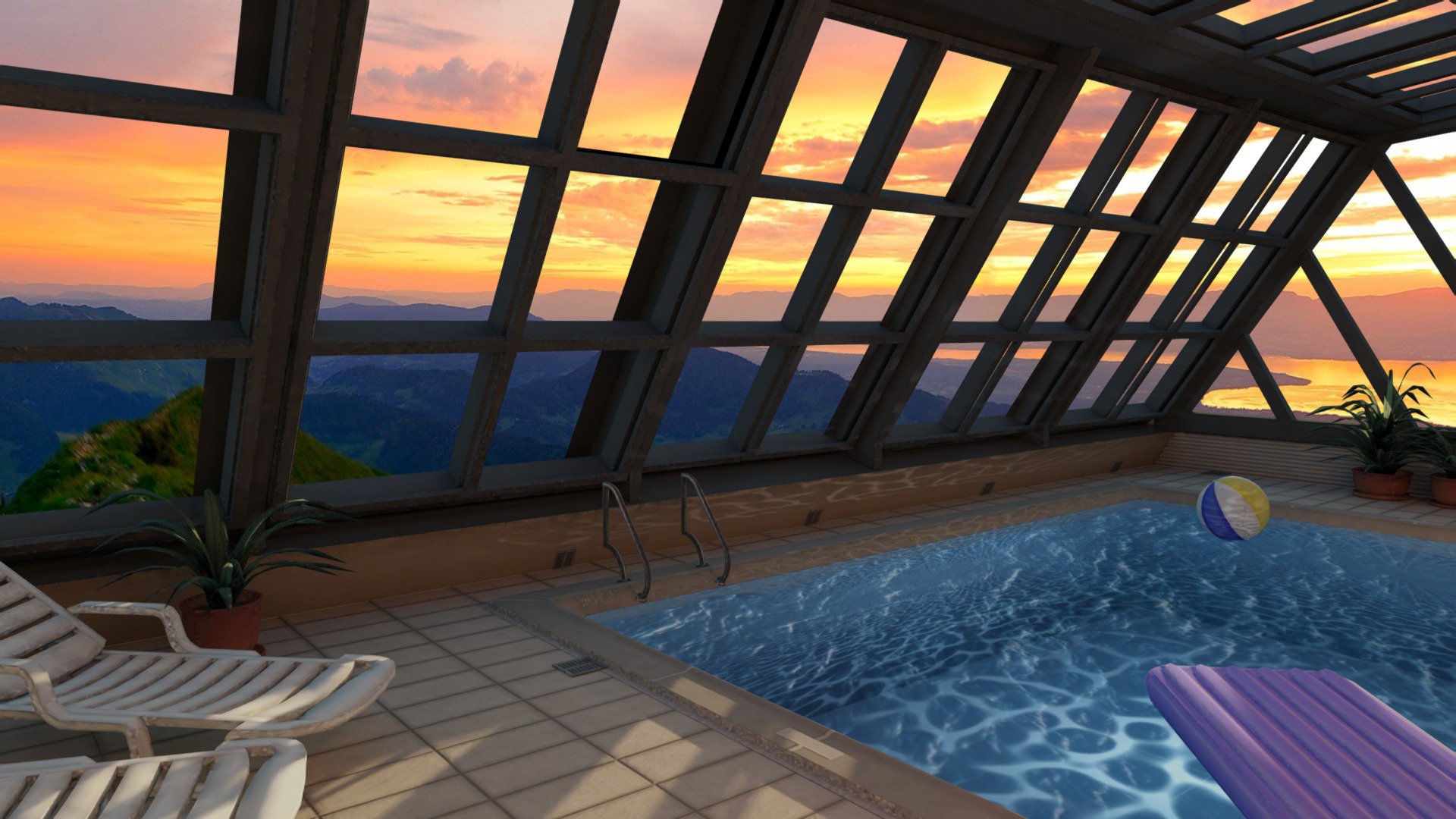 Pool in the Mountains (Baked) — Sketchfab embed 3D viewer