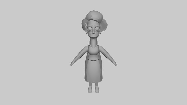 The Simpsons Game (2007) - Edna Krabappel 3D Model