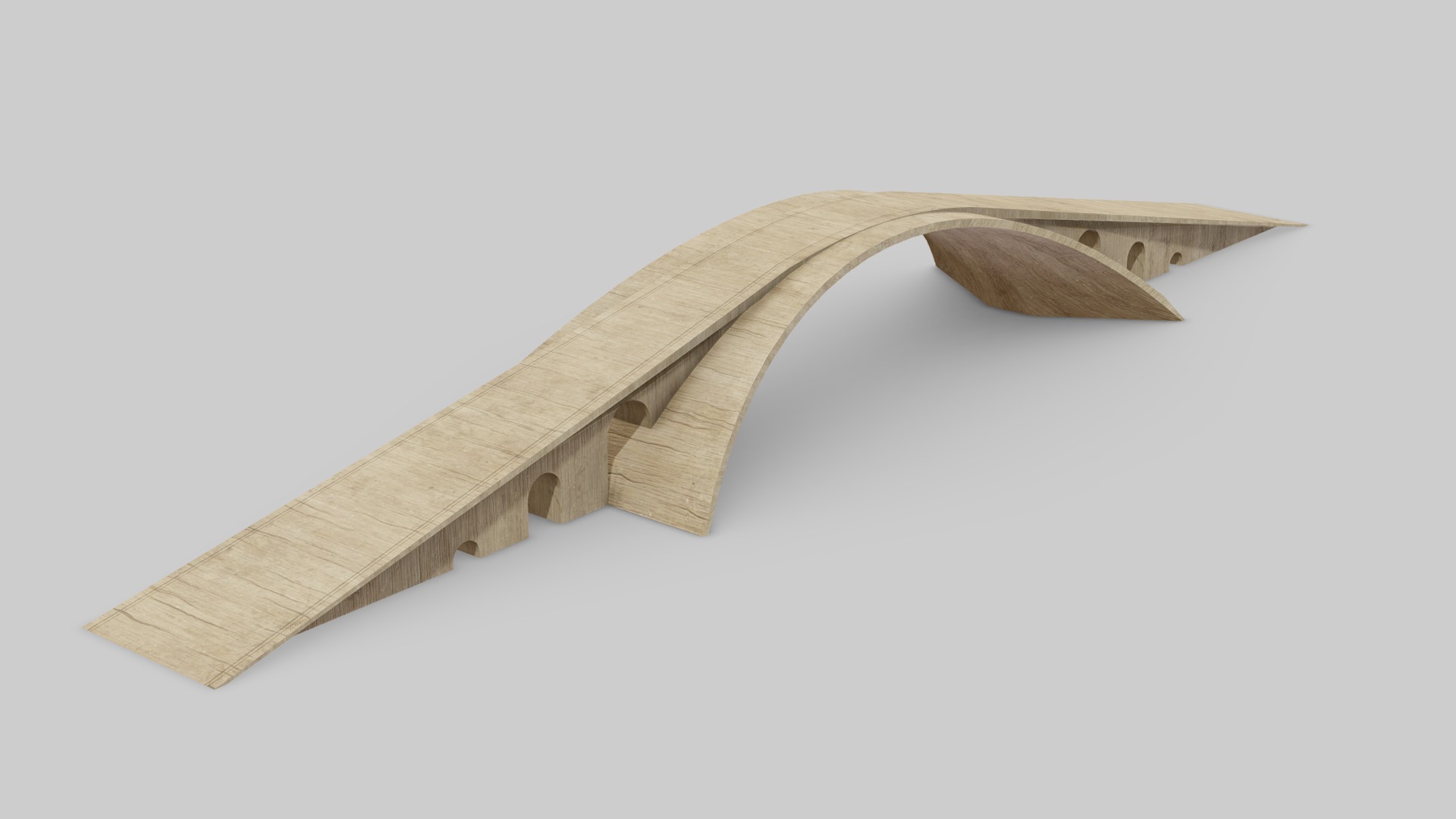 3D model Leonardo da Vinci – Ponte di legno - This is a 3D model of the Leonardo da Vinci - Ponte di legno. The 3D model is about a wooden axe on a white background.
