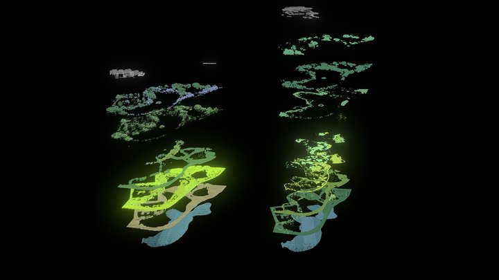 Queensland Uni, SE St Lucia Campus 2009 and 2014 3D Model