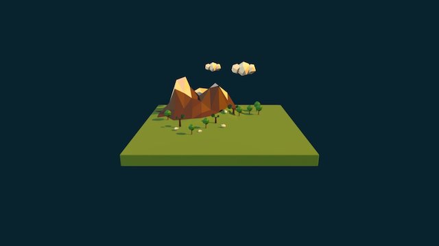 Mountains low poly 3D Model