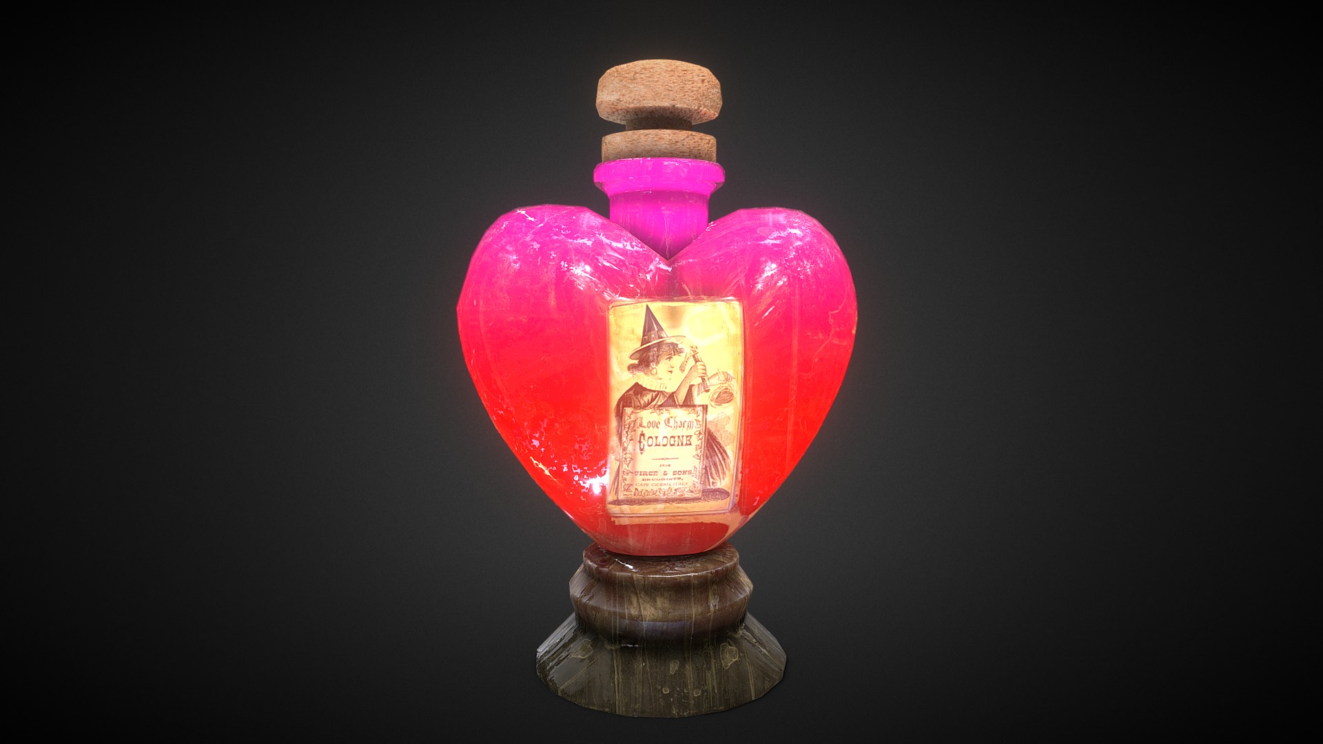 3D model Potion 03 - This is a 3D model of the Potion 03. The 3D model is about a red and gold trophy.