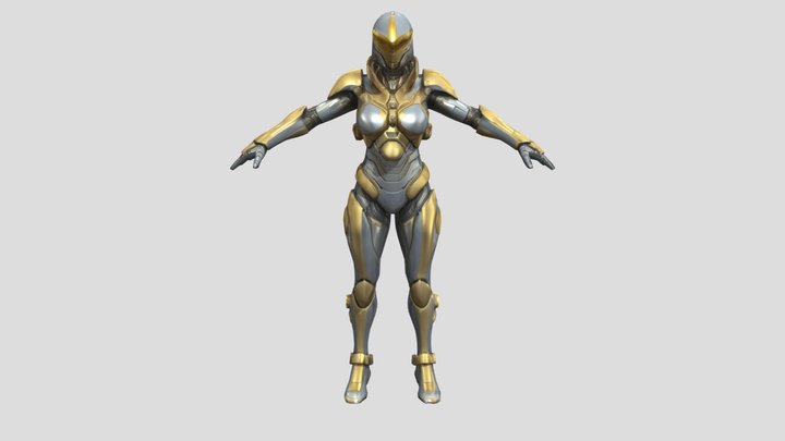 Sci-Fi Warrior Woman 3D Model