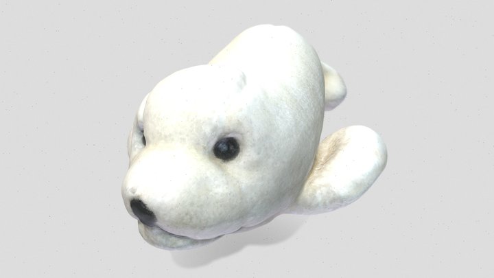 Baby Seal Stuffed Toy 3D Model