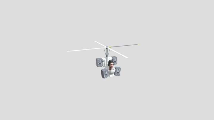 skibidi toilet helikopter 3d 5 3D Model