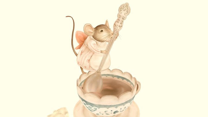 Mouse Tea Time (animated) 3D Model