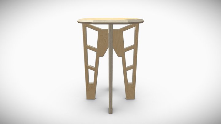 Plywood Stool  - Spyridonas Koutsou 3D Model