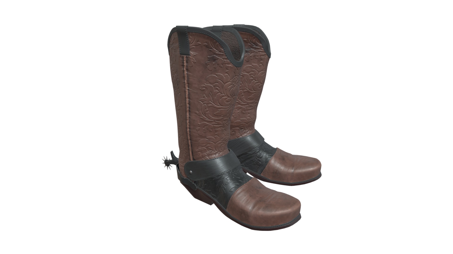 3D model Cowboy boots - This is a 3D model of the Cowboy boots. The 3D model is about a pair of boots.
