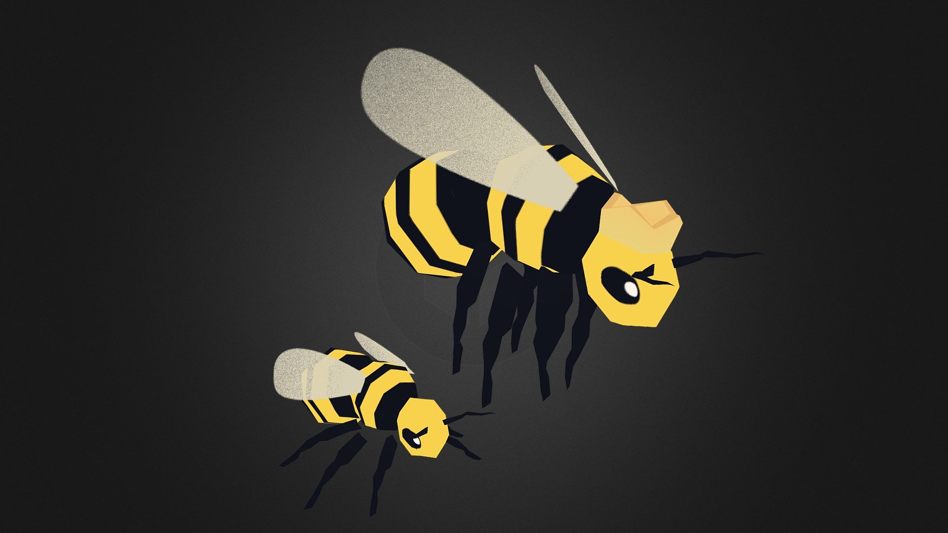 Worker Bee & Queen Bee - 3D model by Austin (@LeTotes) .