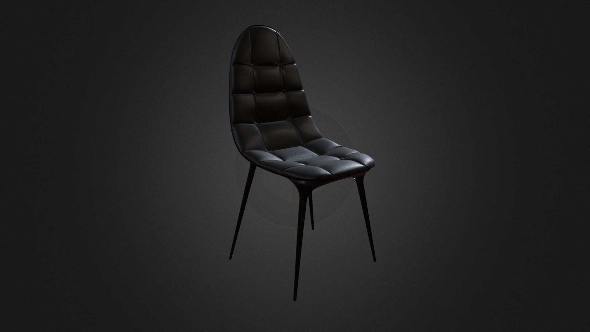 3D model Chair Caprice Cassina - This is a 3D model of the Chair Caprice Cassina. The 3D model is about a black chair with a black back.