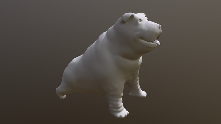 Pudgy Dog 3D Model