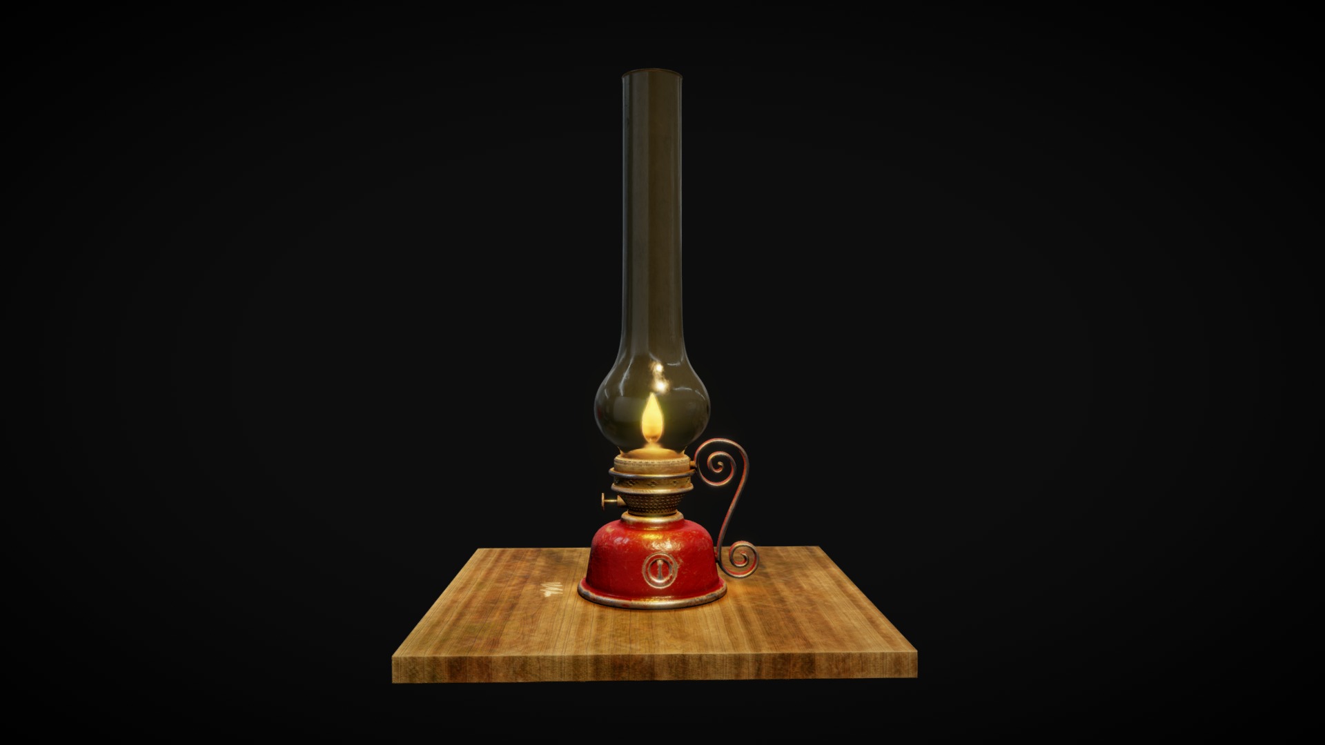 3D model Old Gaslamp - This is a 3D model of the Old Gaslamp. The 3D model is about a light bulb on a table.