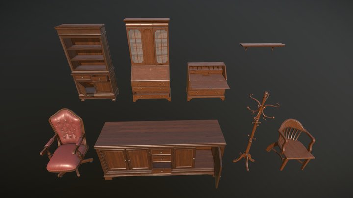 40s Office Props P4 3D Model