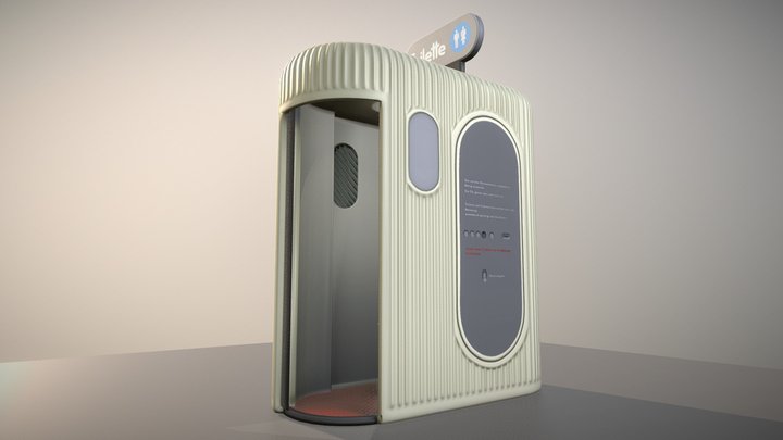 Public Toilet 1 (Low-Poly) 3D Model