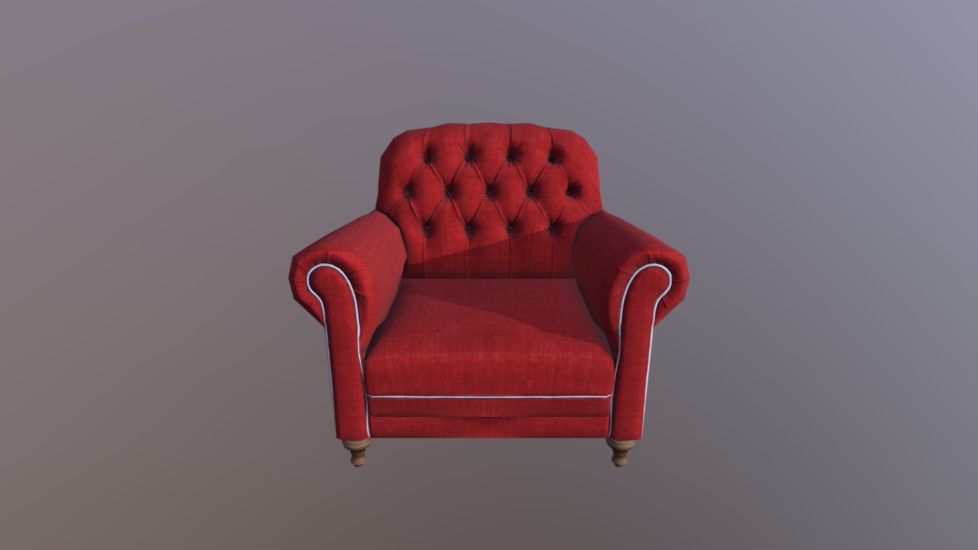 3D model Red Armchair - This is a 3D model of the Red Armchair. The 3D model is about a red chair with a white background.