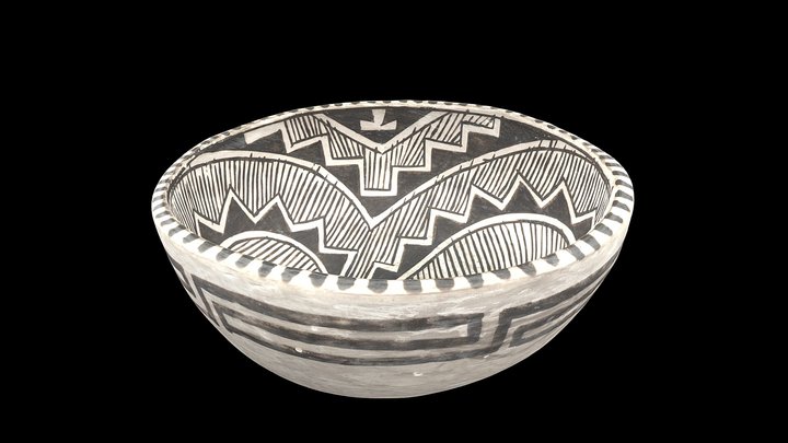 Mesa Verde Black-On-White Bowl 3D Model