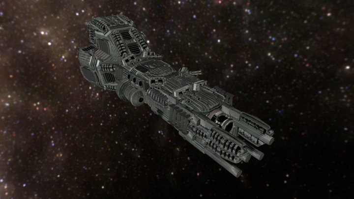 Complex Spaceship 3D Model