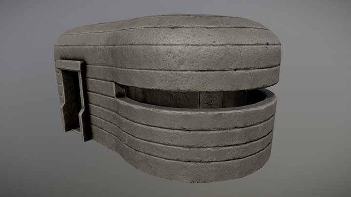 Concrete Bunker 2 PBR 3D Model