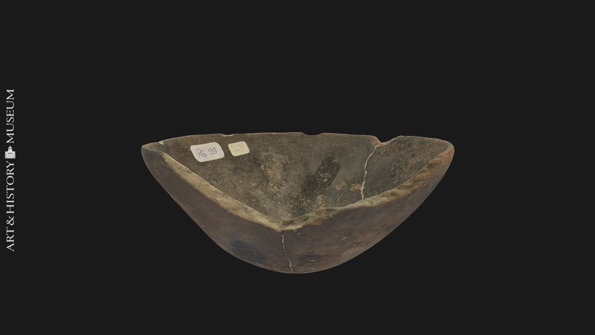 Bowl with conical base and receding rim
