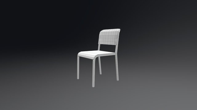 Painted Wooden Chair 3D Model