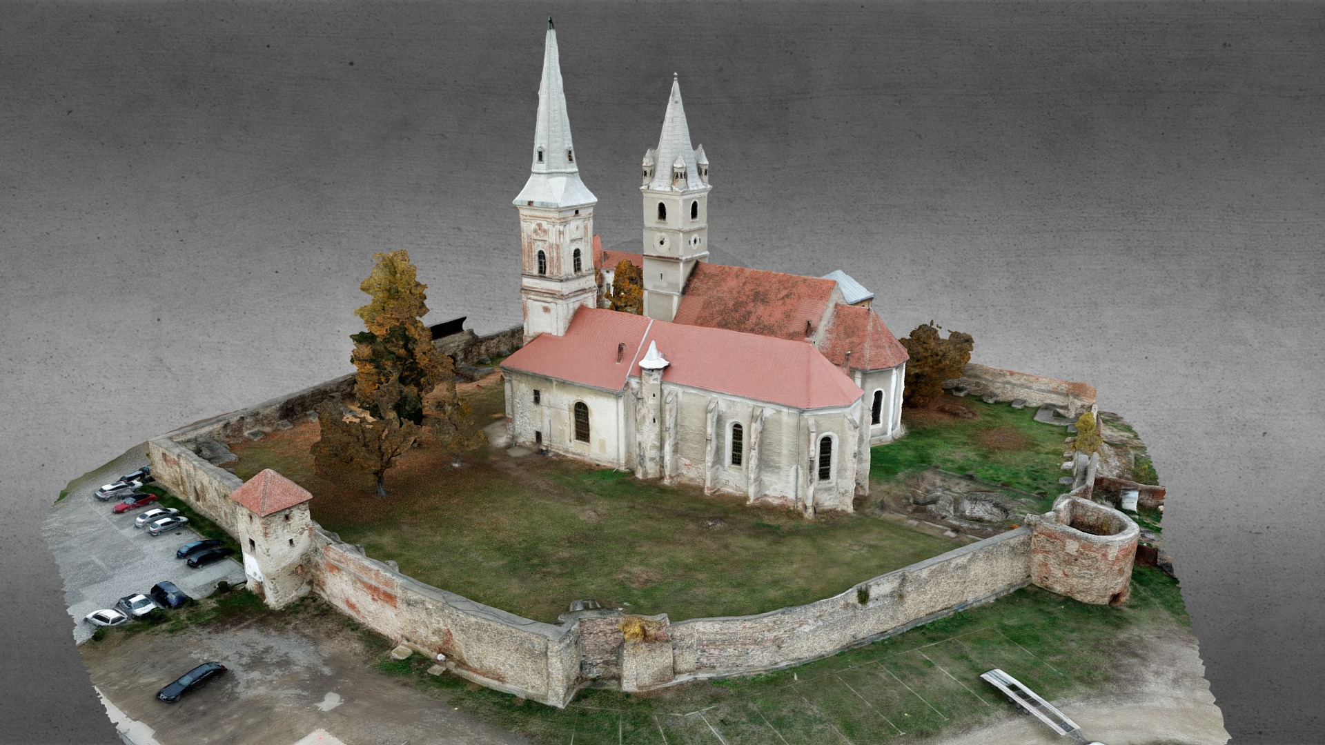 3D model Orastiei fortress church - This is a 3D model of the Orastiei fortress church. The 3D model is about a church on a hill.