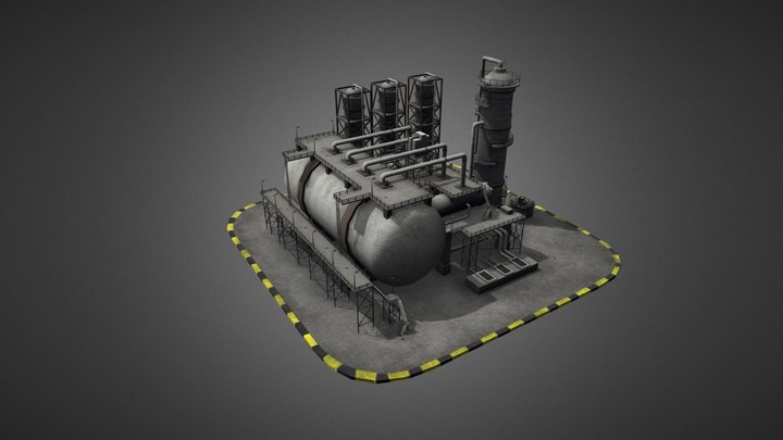 Oil Refinery 06 3D Model