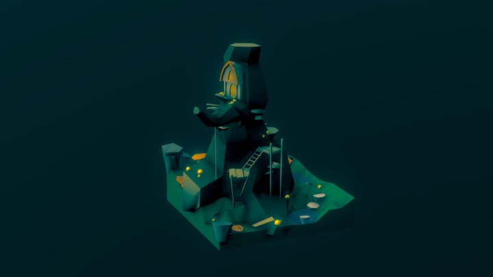 Diorama Giant Tree 3D Model