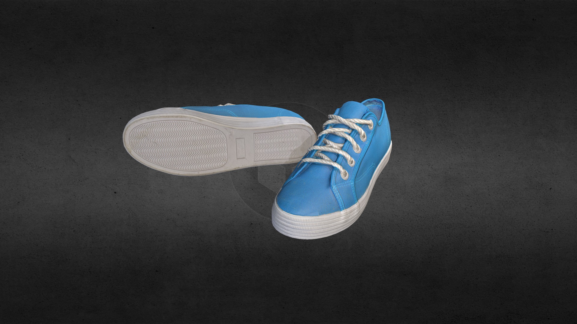 3D model Pair of casual summer shoes - This is a 3D model of the Pair of casual summer shoes. The 3D model is about a shoe on the floor.