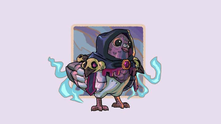 Necro Pigeon Outline 3D Model