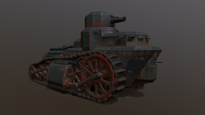 Mobile Fortress Steam Tank 3D Model