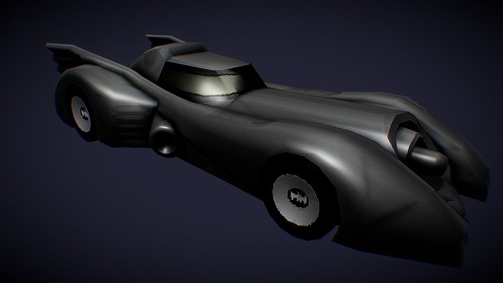 low poly - 1989 - Batmobile 3D Model