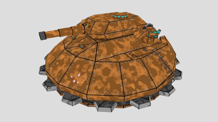 Steampunk touched Tank (CG Cookie Excercise) 3D Model