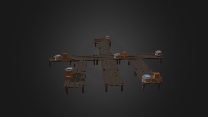 [Free Download] Lowpoly Wooden Docks + Props 3D Model