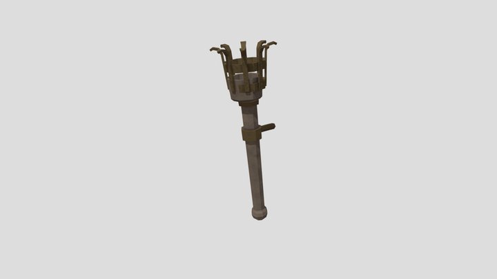 Stylized Wall Torch 3D Model